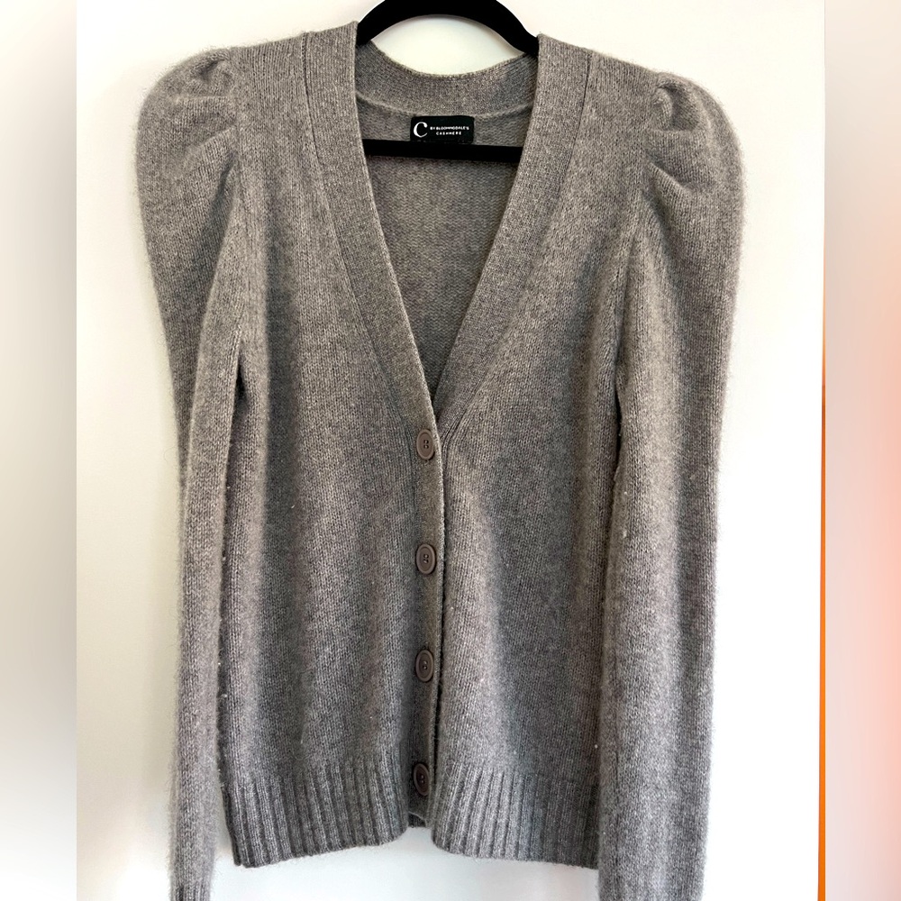 Cashmere Puff Sleeve Cardigan